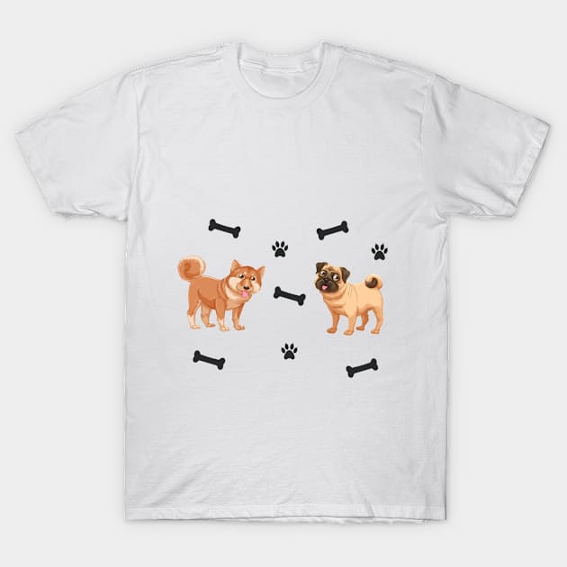 French Bulldog Akita Inu Dog T-Shirt by chilla09